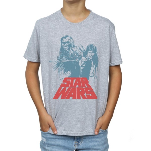 Star Wars Boys Han Solo Chewie Duet T-shirt 12-13 år Sport Sports Grey 12-13 Years
