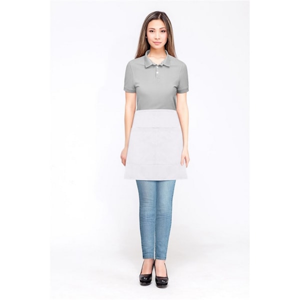 Absolute Apparel Vuxenarbetskläder Midje Förkläde Med Ficka En Storlek Vit White One Size