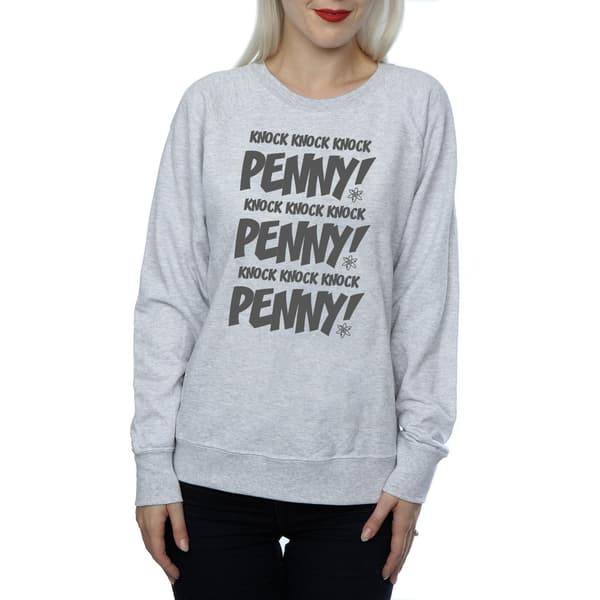 The Big Bang Theory Damkläder Knock Knock Penny Sheldon Sweatshirt Heather Grey M