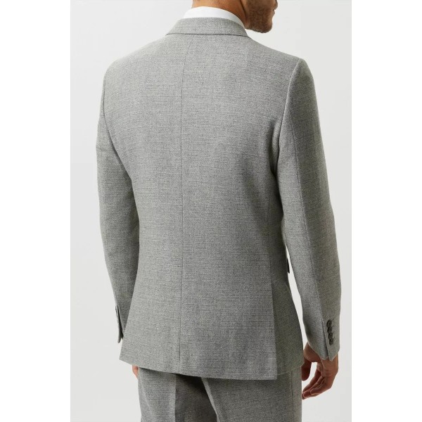 Burton Mens Crosshatch Tweed Enkelknäppt Slim Suit Jacka 3 Grey 38R