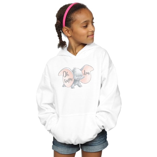 Disney Girls Dumbo Happy Day Hoodie 9-11 år Vit White 9-11 Years