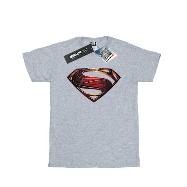 Superman T-shirt i bomull med logotyp för män, M, Sports Grey Sports Grey M