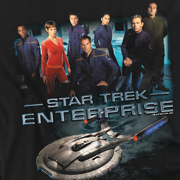 Star Trek Herr Enterprise Crew T-Shirt 5XL Svart Black 5XL