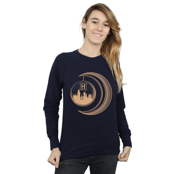 Harry Potter Dam/Kvinnor Hogwarts Moon Sweatshirt S Marinblå Navy Blue S