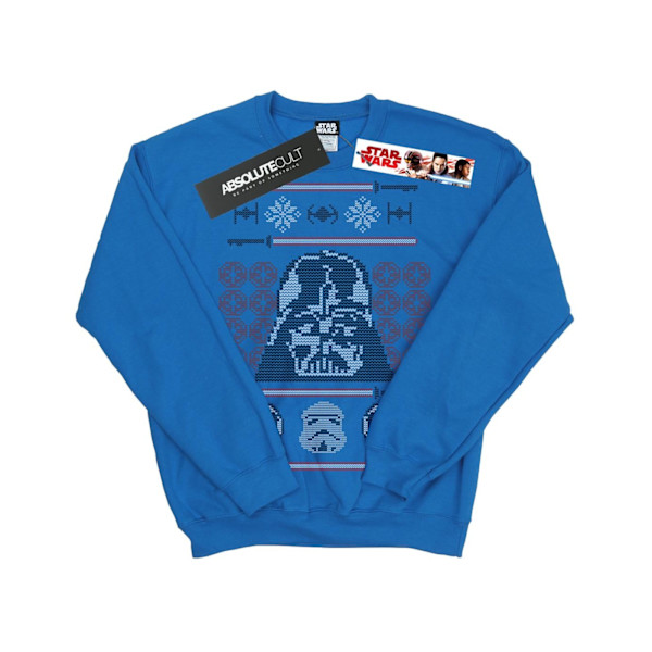 Star Wars Jul Vader Head Fair Isle Sweatshirt 4XL Royal Blue för män Royal Blue 4XL