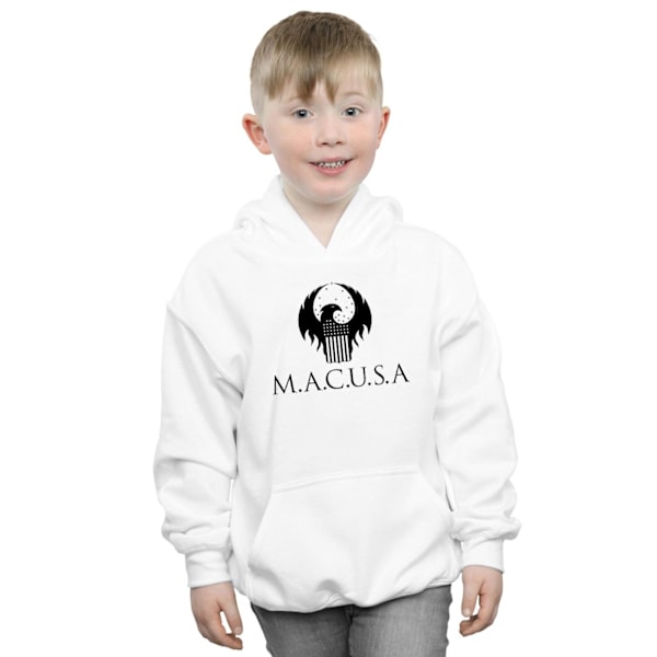 Fantastiska vidunder Boys MACUSA Logo Hoodie 5-6 år Vit White 5-6 Years