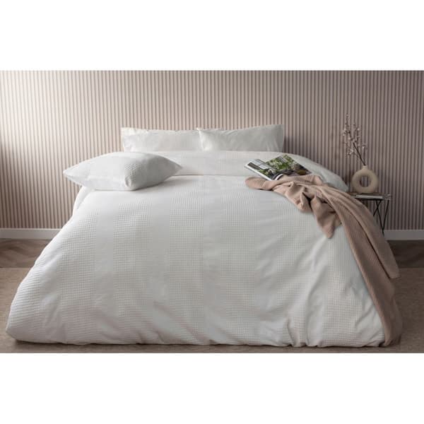 Belledorm Waffle Stripe Täcke Set Dubbel Vanilj Vanilla Double