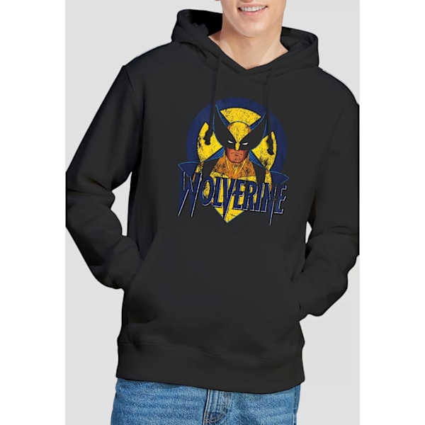 Marvel Herr X-Men Wolverine Retro Hoodie L Svart Black L