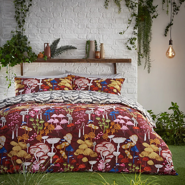 Furn Amanita Abstrakta Svampar Påslakan Set Superking Redwood Redwood Superking