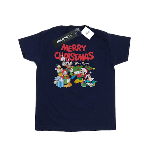 Disney Herr Mickey Och Vänner Vinterönskningar T-shirt S Marinblå Navy Blue S