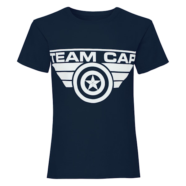 Captain America Civil War T-shirt för flickor Team Cap 7-8 år Blå Blue 7-8 Years