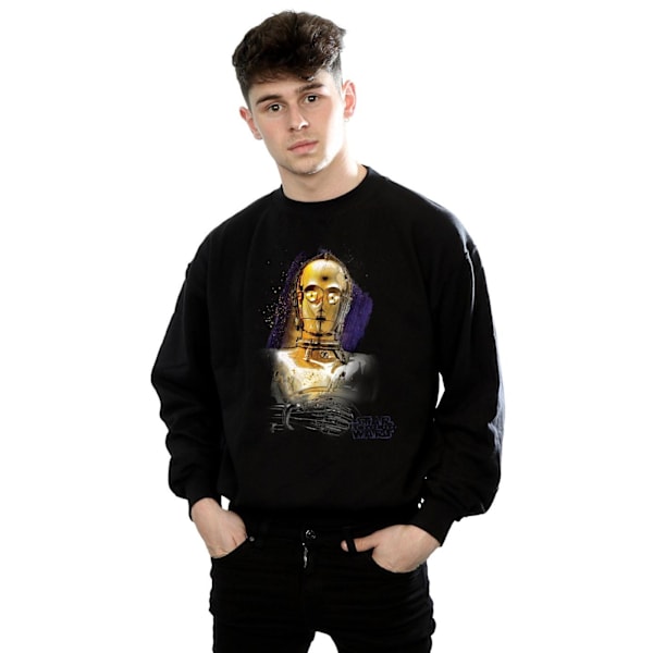 Star Wars The Last Jedi C-3PO Borstad Sweatshirt M Svart Black M