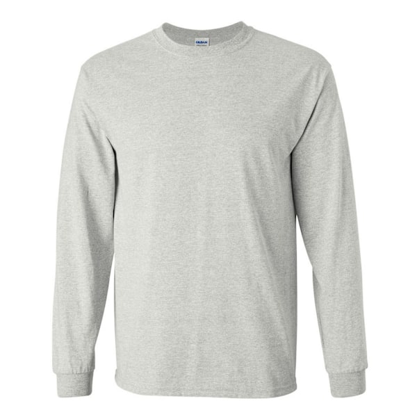 Gildan Herr Plain Crew Neck Ultra Cotton Långärmad T-shirt 2X Ash Grey 2XL