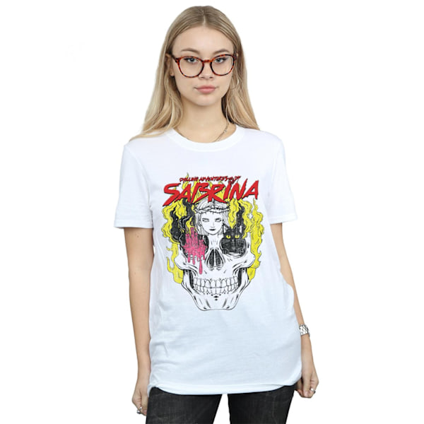 The Chilling Adventures Of Sabrina Dam/Damer Icon Skull Bomull Boyfriend T-Shirt White 5XL