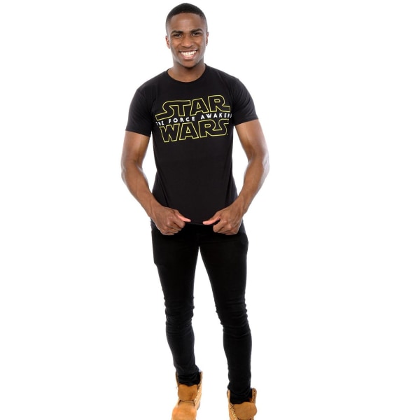 Star Wars Mens Force Awakens Logo T-Shirt S Svart Black S