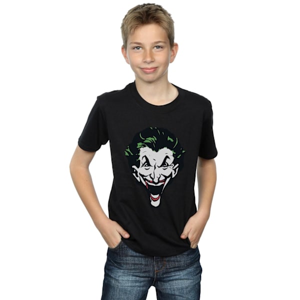 DC Comics Pojkar The Joker Stor Ansikte T-shirt 7-8 År Svart Black 7-8 Years