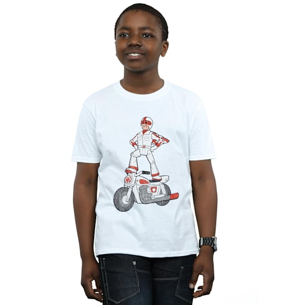 Disney Boys Toy Story 4 Duke Caboom Pose T-Shirt 12-13 år Vit White 12-13 Years