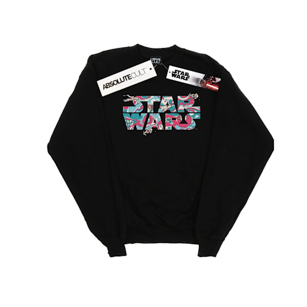 Star Wars Wavy Ship Logo Sweatshirt XXL Svart Black XXL