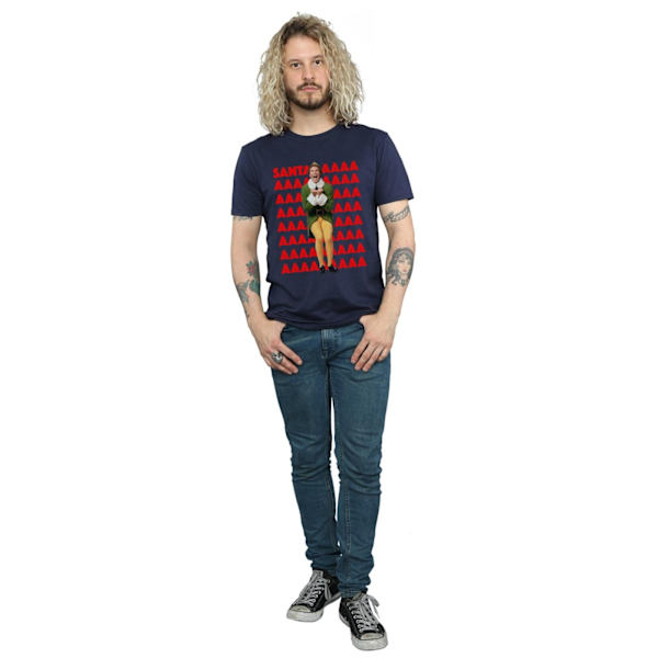 Elf Herr Buddy Santa Scream T-shirt 3XL Marinblå Navy Blue 3XL
