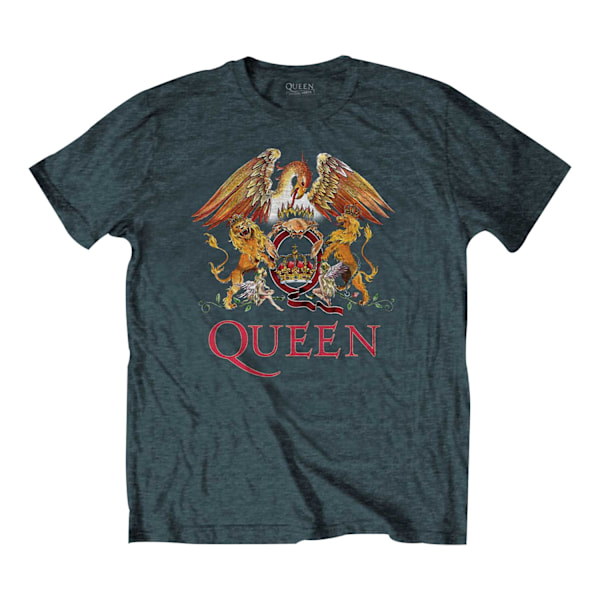 Queen Unisex Vuxen Classic Crest T-Shirt XL Blå Heather Blue Heather XL