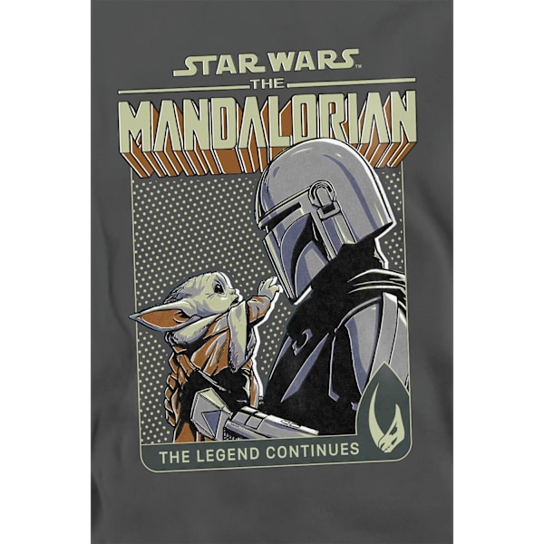 Star Wars: The Mandalorian Unisex Vuxen Legend Continues Grogu Charcoal S