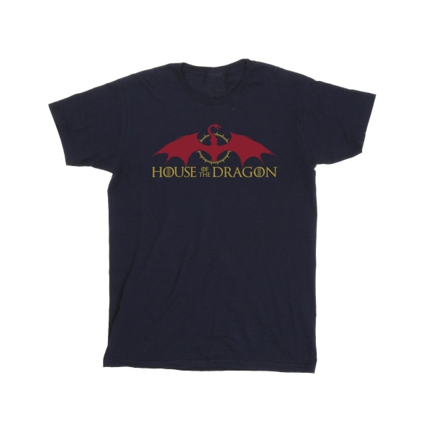 Game Of Thrones: House Of The Dragon T-shirt med drake-logotyp för män M Navy Blue M