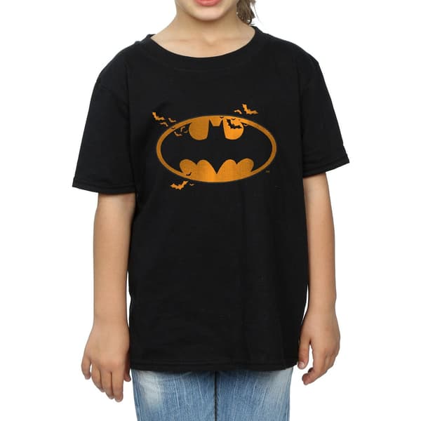 DC Comics Flickor Batman Halloween Logotyp Bomulls T-shirt 9-11 År Black 9-11 Years