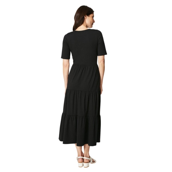 Maine Dam/Dam Tiered Wrap Midi Dress 10 UK Black Black 10 UK