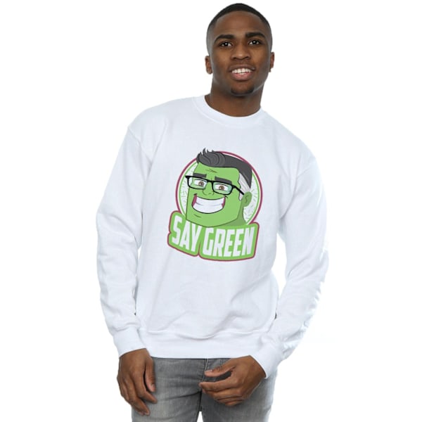 Marvel Mens Avengers Endgame Hulk Say Green Sweatshirt 5XL Vit White 5XL