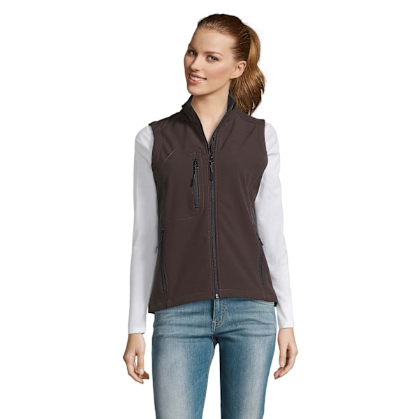 SOLS Dam/Kvinnor Rallye Soft Shell Bodywarmer Jacka L Mörk C Dark Chocolate L