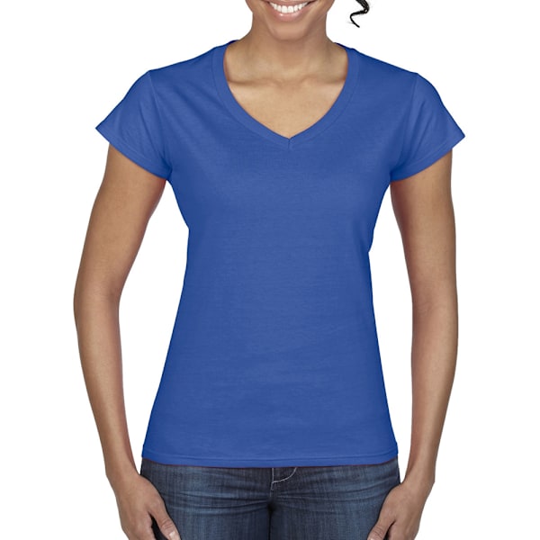 Gildan Ladies Soft Style Kortärmad V-ringad T-shirt S Royal Royal S