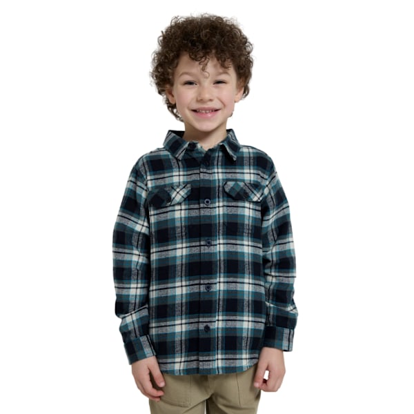 Mountain Warehouse Barn/Flickor Rutig Flanellskjorta 5-6 År Teal 5-6 Years