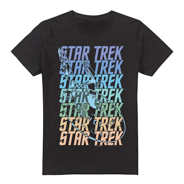 Star Trek Herr Enterprise Multi Logo T-Shirt XXL Svart Black XXL
