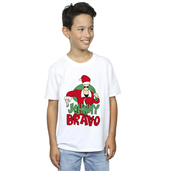 Johnny Bravo Boys Johnny Christmas T-Shirt 7-8 år Vit White 7-8 Years