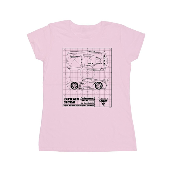 Disney Dam/Dam Cars Jackson Storm Blueprint Bomull T-Shir Baby Pink M