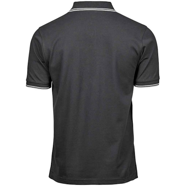 Tee Jays Herr Tipped Stretch Polo Shirt L Mörkgrå/Vit Dark Grey/White L