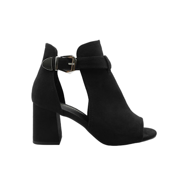 Where's That From Dam/Damer Lisa Mocka Öppen Tå Block Heel Black 3 UK