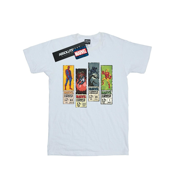 Marvel Boys Comic Strips T-Shirt 7-8 år Vit White 7-8 Years