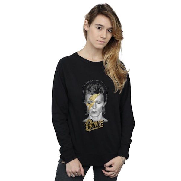 David Bowie Dam/Kvinnor Aladdin Sane Guld Bult Sweatshirt XL Black XL