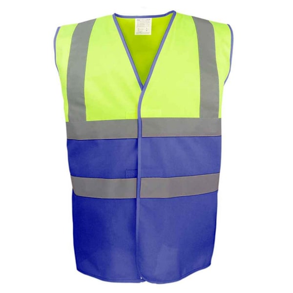 Yoko Unisex Vuxen Tvåfärgad Hi-Vis Väst 3XL Gul/Royal Blå Yellow/Royal Blue 3XL