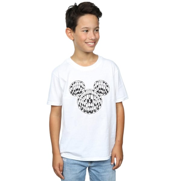 Disney Boys Mickey Mouse Head Of Eyes T-Shirt 7-8 år Vit White 7-8 Years