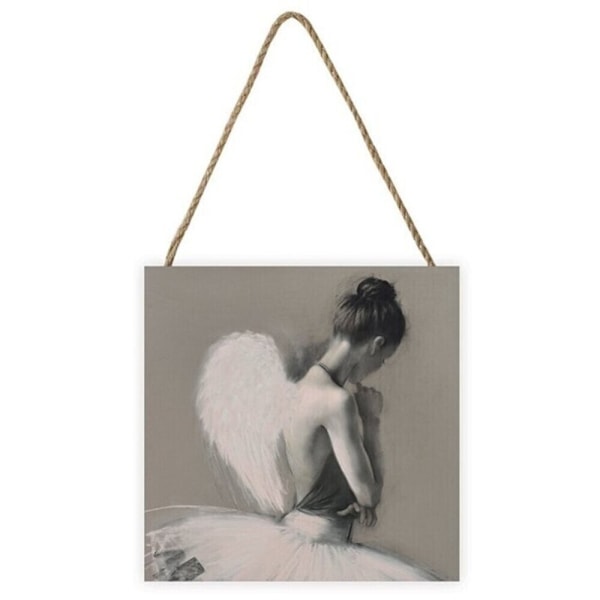 Hazel Bowman Angel Wings II Träskylt En Storlek Grå Grey One Size
