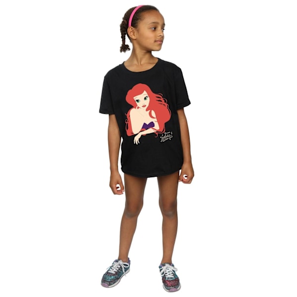 Disney Princess Girls Ariel Silhouette Bomull T-shirt 5-6 år Black 5-6 Years