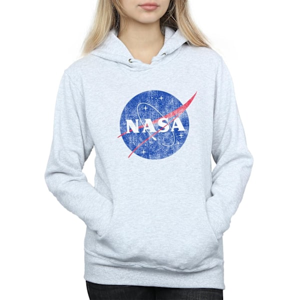 NASA Dam/Damer Insignia Distressed Hoodie M Heather Grey Heather Grey M