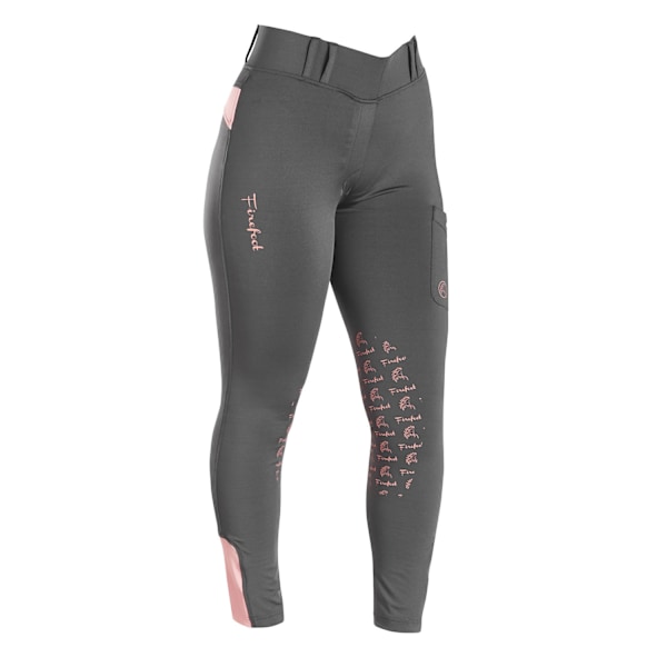 Firefoot Womens/Ladies Bankfield Basic Breeches 34R Charcoal/Pi Charcoal/Pink 34R