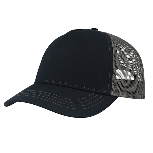 Atlantis Unisex Adult Rapper 5 Panel Canvas Recycled Trucker Ca Navy/Dark Grey One Size