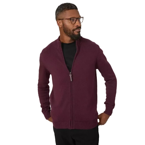 Maine Herr Premium Bomullsfull Zip Jumper XL Burgunder Burgundy XL