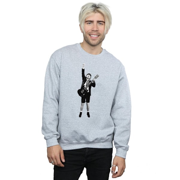 AC/DC Herr Angus Young Cut Out Sweatshirt M Sports Grey Sports Grey M