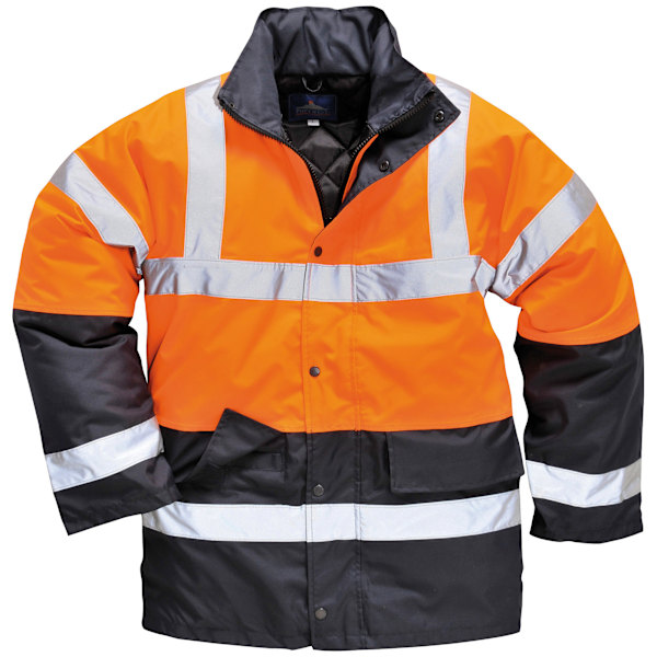 Portwest Unisex slitstark Hi Vis trafikjacka / Säkerhetskläder Orange/Navy 2XL