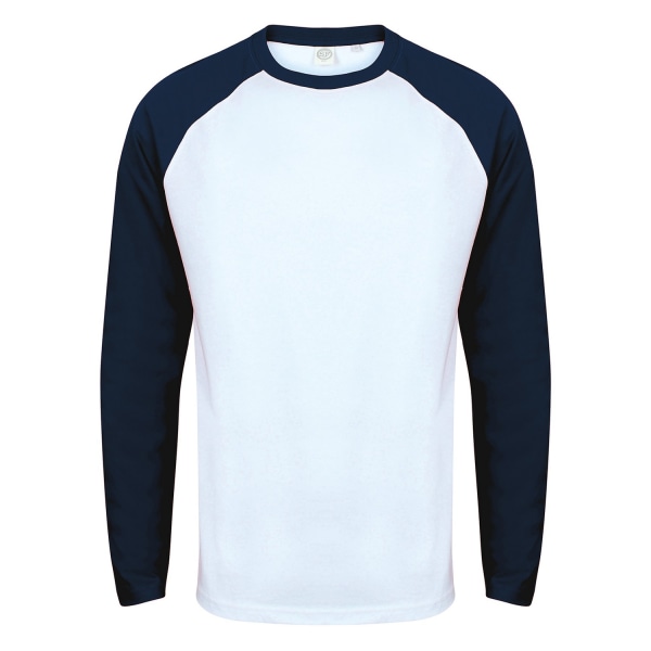 Skinni Fit Herr Långärmad baseball T-shirt S Vit/Oxford Na White/Oxford Navy S
